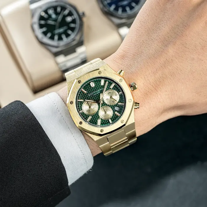 Montre Homme SAPPHERO Business Style Acier Inoxydable Étanche Chronomètre Précision Cadeau Professionnel