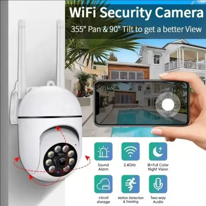 Caméra surveillance extérieure WiFi IP 3MP - Détection humaine vision nocturne audio zoom 4x