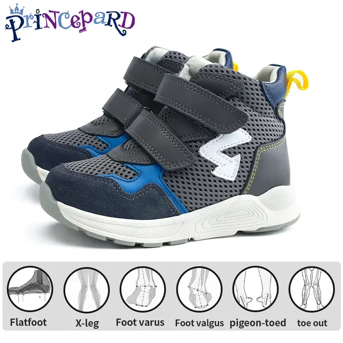 Chaussures de soutien de la voûte plantaire en cuir AFO haut de gamme pour enfants, chaussures Orth4