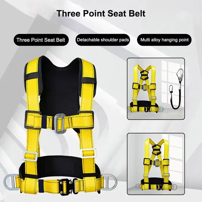 Ceinture de sécurité demi-corps SFP à trois points en fibre de polyester acier allié pour sécurité travail haute altitude escalade construction