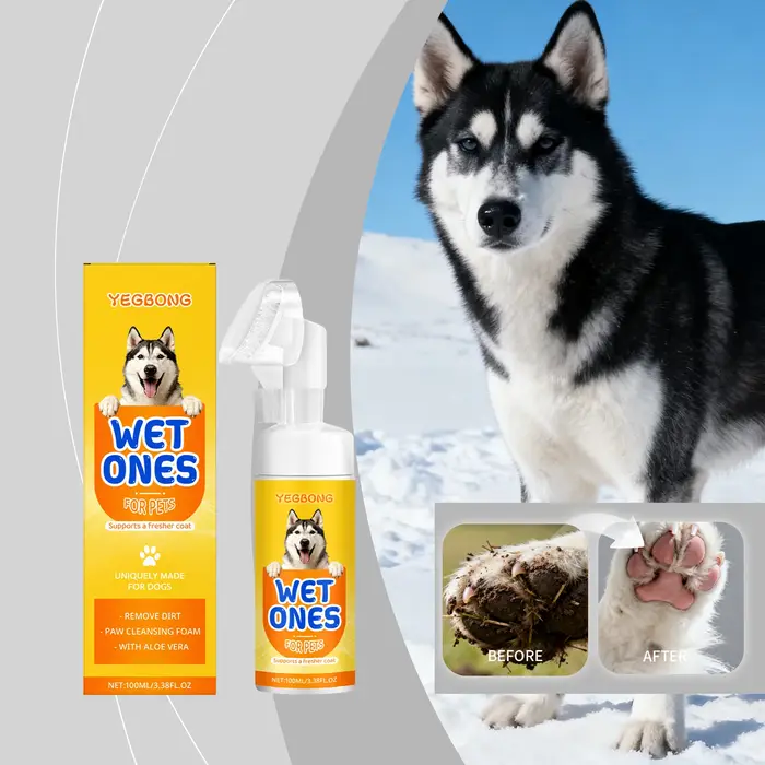 Mousse nettoyante pour pattes de chien, sans rinçage, nettoyage en profondeur, décontamination, rédu