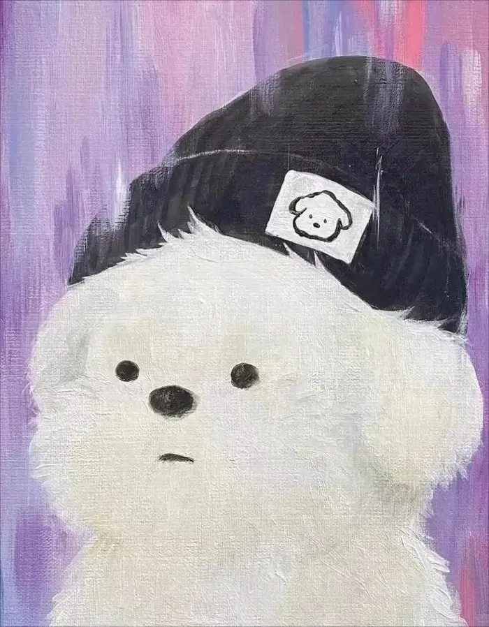 Affiches et imprimés de petit chien, dessin animé mignon, Kawaii, impression sur toile, tableau d'ar