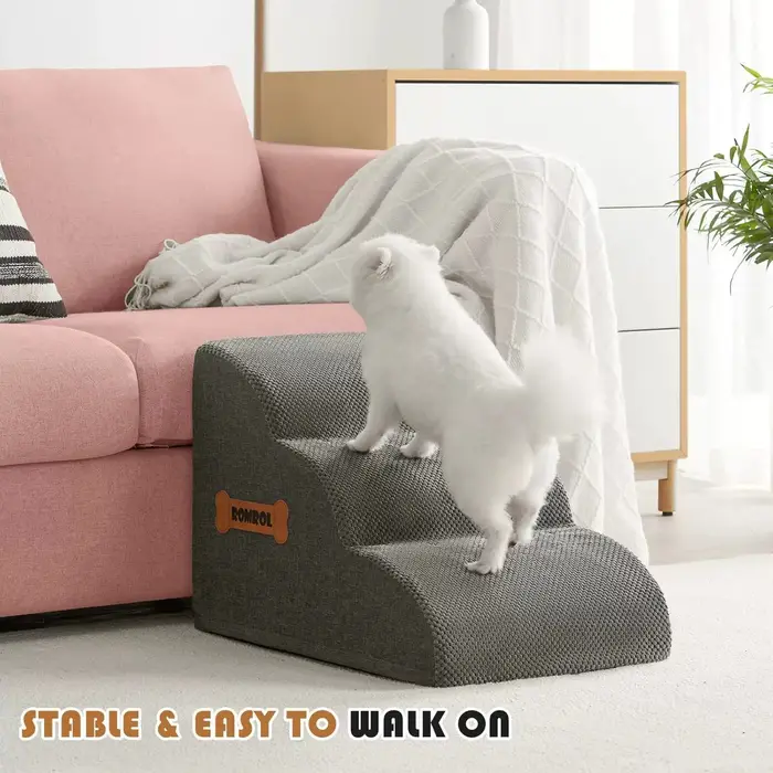 Échelle pour chiens, animaux de compagnie, avec poignée en forme d'os, rampes d'accès pour chiots, à placer près du canapé ou du lit, pour protéger les articulations des animaux de compagnie, échelles