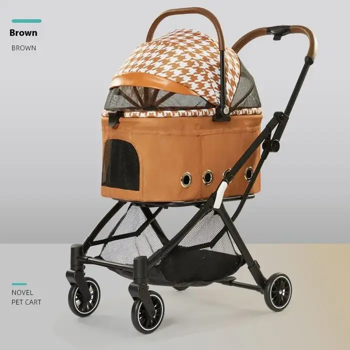 Poussette pour animaux de compagnie détachable et portable ; poussette pliable pour chien ; convient