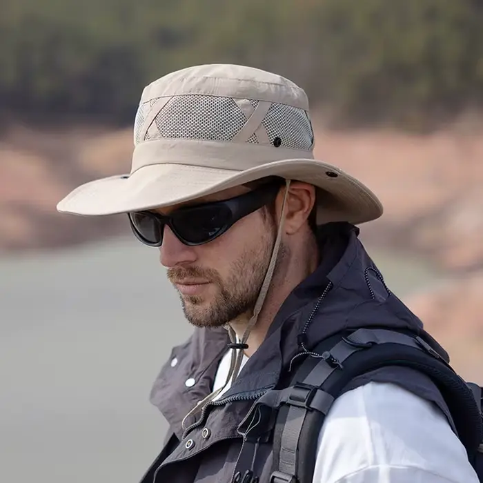 Xinbaoguan 100% Nylon printemps/été grands avant-toit respirant parasol chapeau de pêcheur hommes cr