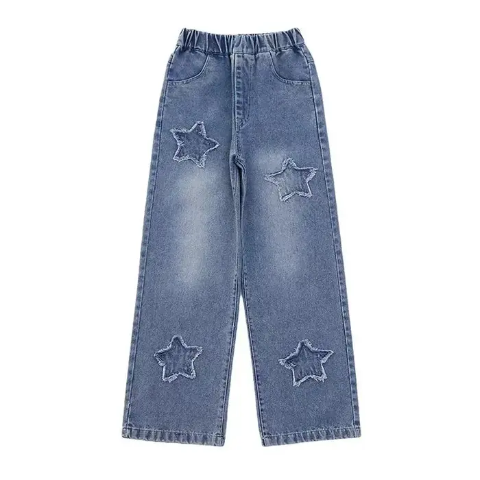 Pantalon en jean à jambes larges pour filles, Style d'automne, pantalon à jambes droites, coupe ampl