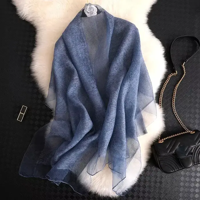 Injwool-Écharpe de Marque pour Femme, Foulard Solide, Pashmina, Châles et Round Big Size, Serviette 