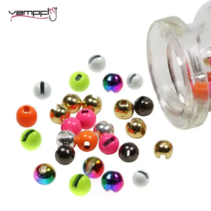 Vampfly 20 pièces perles de tungstène à fente perles de gabarit pour gabarit nymphe humide Euro nymp