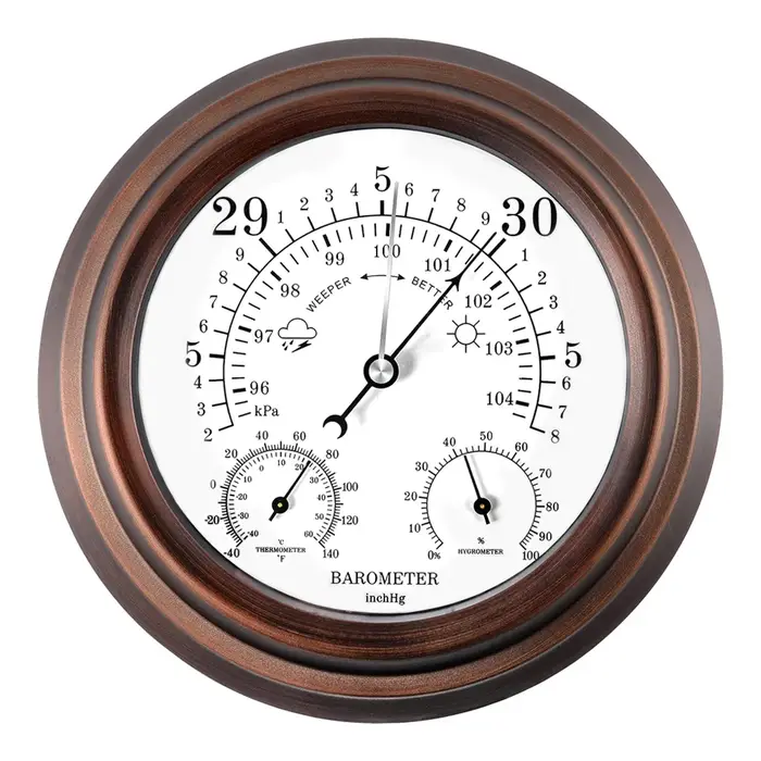 Baromètre Therye.com 3 en 1 pour décoration murale, hygromètre intérieur et extérieur, station météo