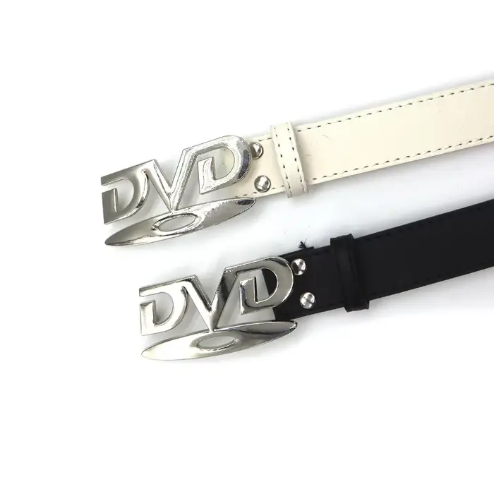 Ceinture pour femme tendance Y2K, design rétro avec boucle DVD, ceinture en jean tendance pour influ