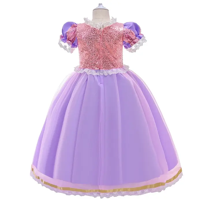 Raiponce Cosplay Costume d'Halloween pour Bol, Vêtements de Carnaval pour Enfants, Robe de Princesse