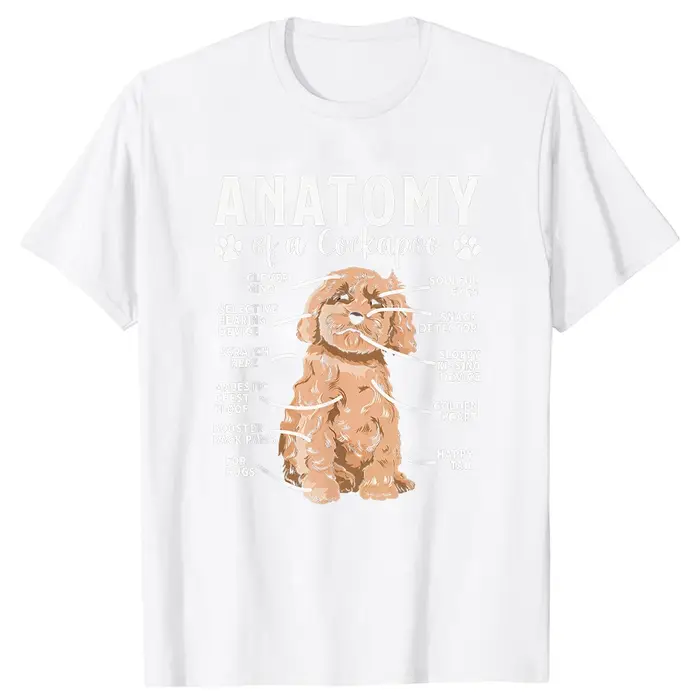 T-shirts pour propriétaires de chiens Cockapoo - Anatomie du chien - Hommes Femmes - Coton pur - Hum