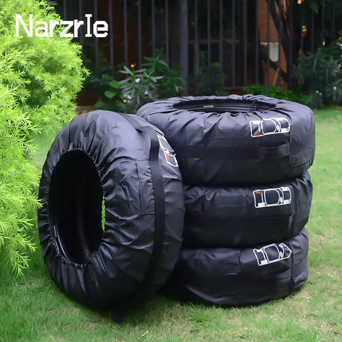 Housse de protection pour pneus de secours de voiture, 4 pièces/lot, sacs de rangement en Polyester 