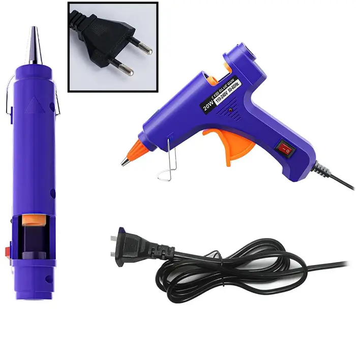 Kit de pistolet à colle chaude avec 0-50 bâtonnets de colle, préchauffage rapide, fusion à chaud, ha
