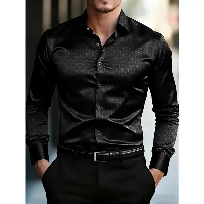 Chemise noire pour homme FGKKS, neuve, de luxe européenne, à carreaux, manches longues, élégante, dé