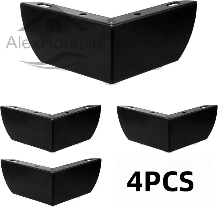 4 pièces pieds de meubles porteurs lourds armoire en métal pieds à trois dents Triangle canapé jambe