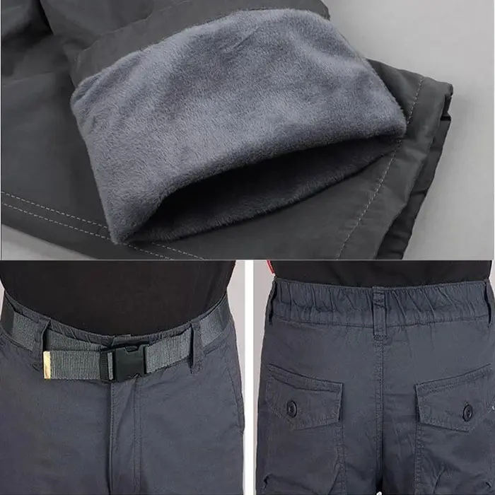 Pantalon cargo camouflage hiver double couche polaire épais pour chasse et activités tactiques - Homme