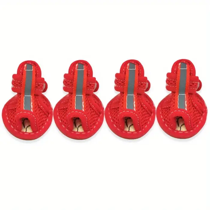 Sandales pour chiens respirantes et antidérapantes, 4 pièces, chaussures pour animaux de compagnie d