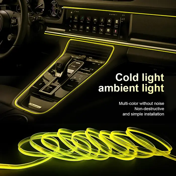 Lampe LED RVB télécommandée USB, câblage EL, bande lumineuse néon flexible, lampe pour voiture, esca