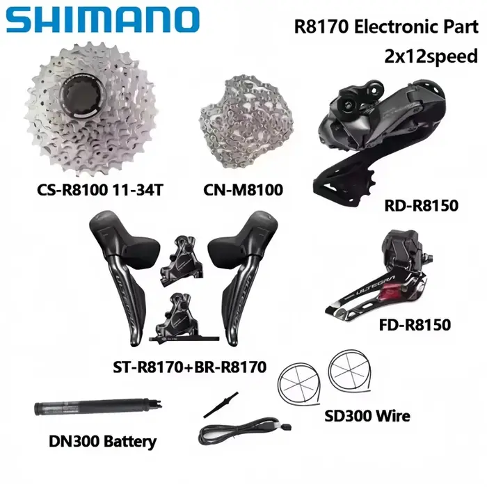 Shimano Ultegra R8170 Di2 pièce électronique 2x12S R8150 dérailleur arrière R8100 Cassette frein à d
