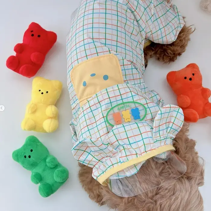 Imperméable à carreaux pour chien