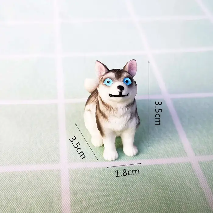 Ornement de bonsaï de chien Husky de chat, modèle animal, figurine, décor en verre à la maison, arti