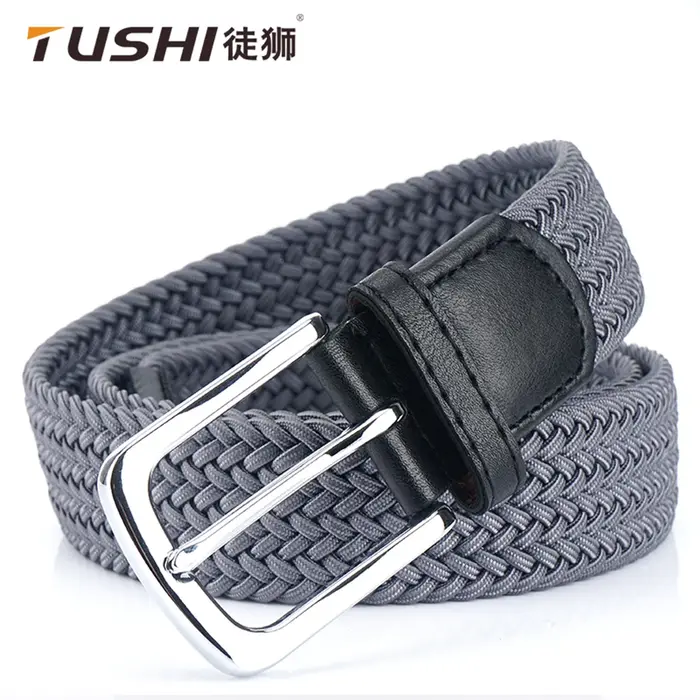 TUSBottles-Ceinture tressée sans trou pour hommes, ceinture tissée élastique, simple et sauvage, mod