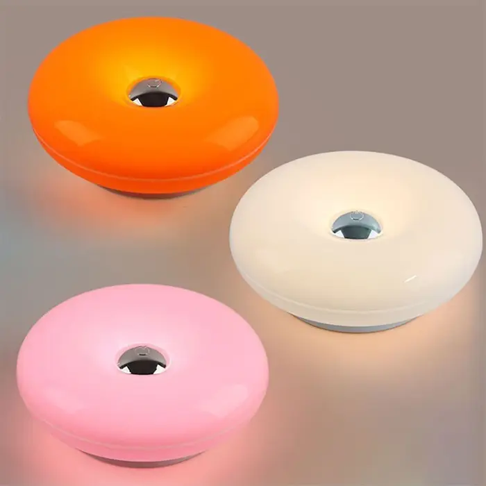 Lampe murale en plastique tricolore en forme de donut, moderne, à économie d'énergie, avec interrupt