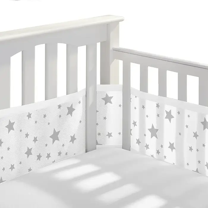 Doublure de lit en maille respirante pour lit de bébé, garde-corps en coton, pare-chocs épais, prote