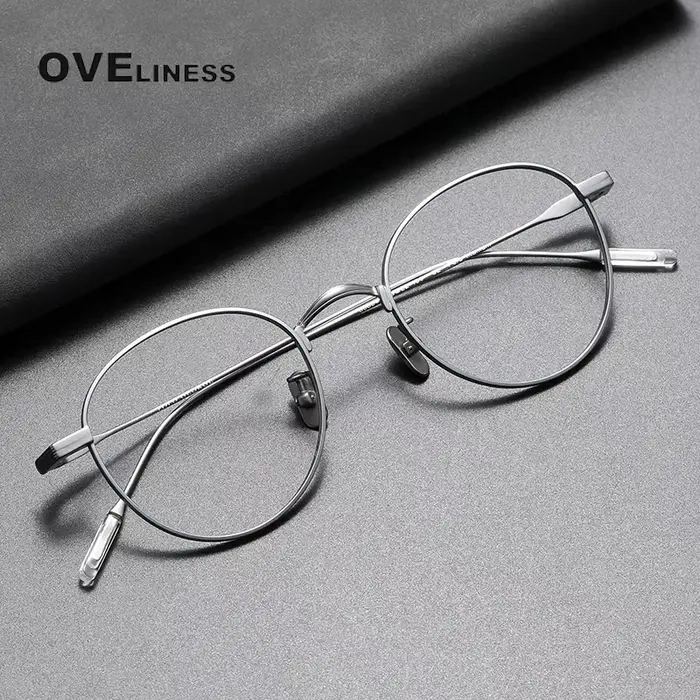 2025 rétro rond pur titane lunettes cadre hommes femmes montures de lunettes nouvelle marque Design 
