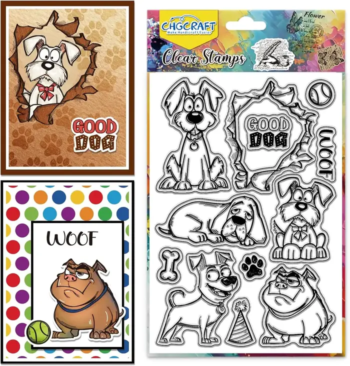 Timbres transparents amusants pour chiens de compagnie, tampons artisanaux transparents pour bricola