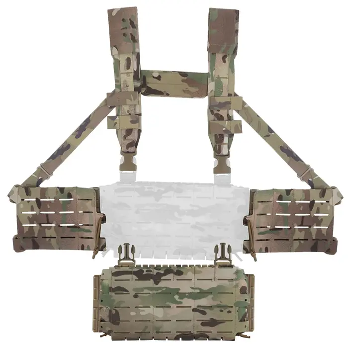 Gilet tactique de chasse avec triple poche chargeur 5.56 - Harnais ARC et système Molle rapide