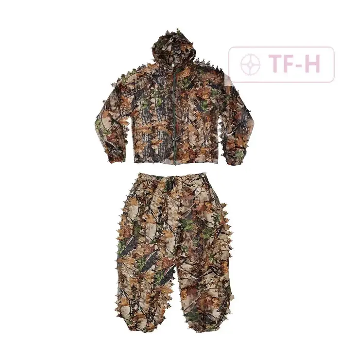 Anti-lumière infrarouge mince feuilles 3D Camouflage tactique vêtements de chasse veste à capuche pa
