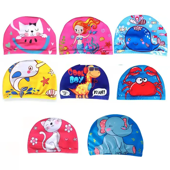 Bonnets de bain pour enfants de 2 à 12 ans, pour garçons et filles, casquettes de plage mignonnes de
