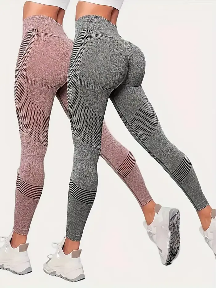 2 pièces Hip Lift Yoga Leggings Exercice taille haute ventre Tuck respirant Hp Lift Pantalon