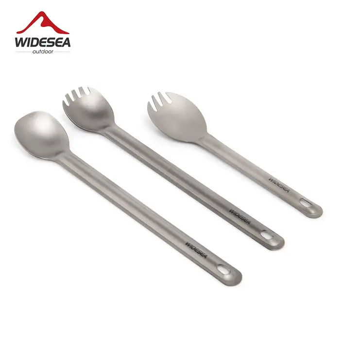 Widesea Camping titane Spork cuillère extérieur fourchette légère vaisselle Portable pique-nique ran