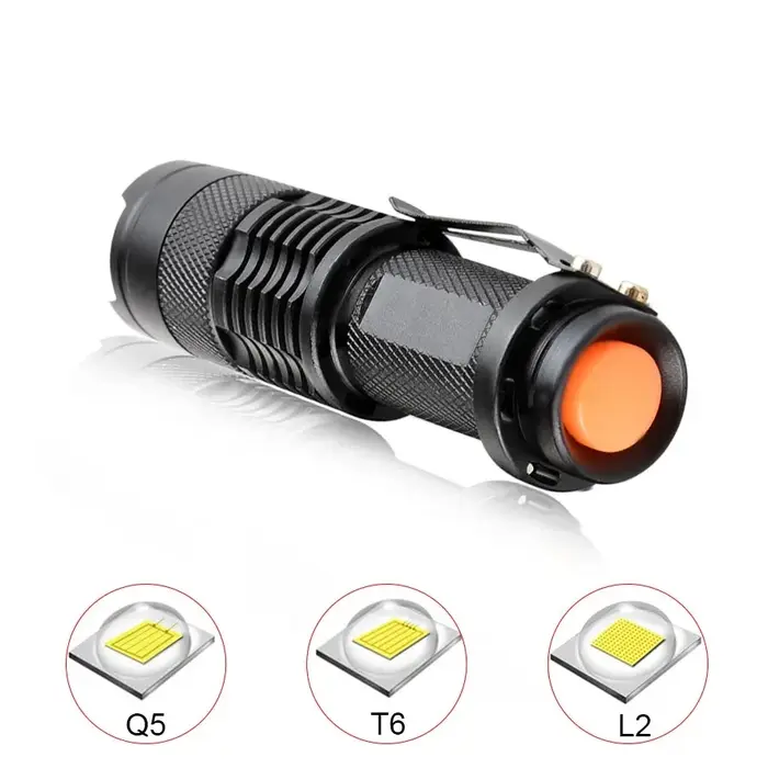 Lampe de poche LED Portable Ultra lumineuse 18650 14500 L2 T6 Q5, torche à mise au point réglable po
