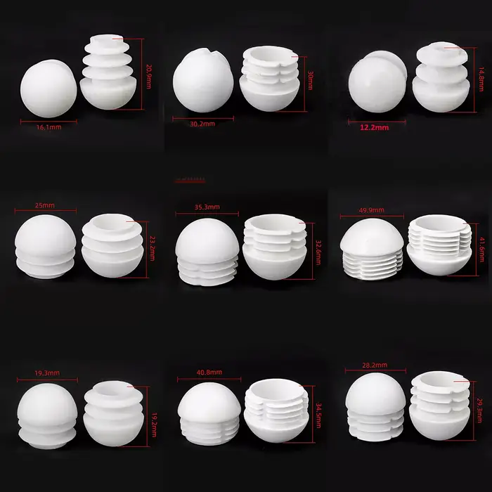 Bouchon rond blanc en plastique, embout d'obturation, Inserts de tuyaux, bouchons d'insertion de bou