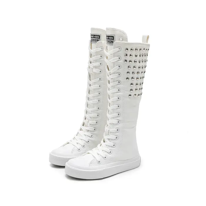 Chaussures en toile pour enfants à semelle souple et respirante, bottes à carreaux pour garçons et f