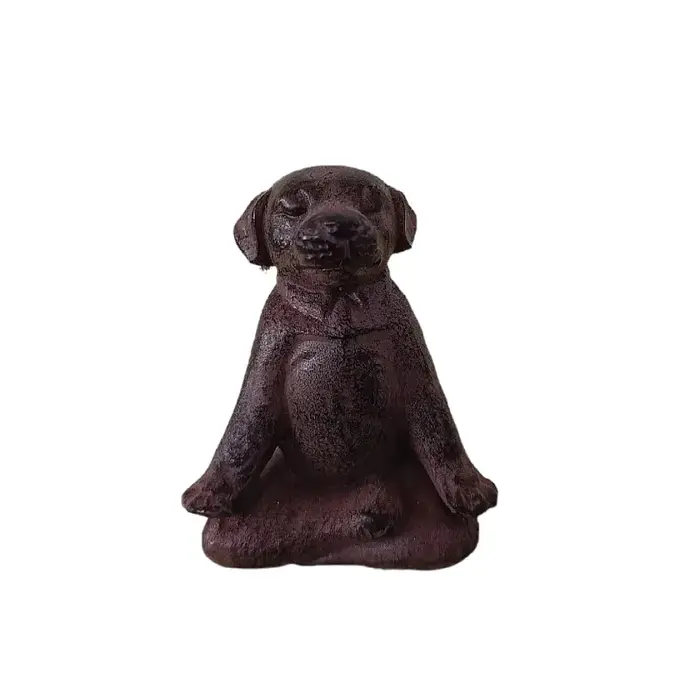 Statue de chien en résine pour yoga et méditation, figurine de chiot mignonne, décoration minimalist