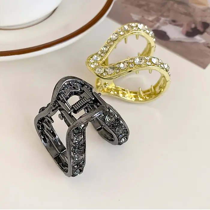 Mini pince à cheveux en strass pour femmes, petite mode, Anti-chute, queue de cheval haute, griffe, 