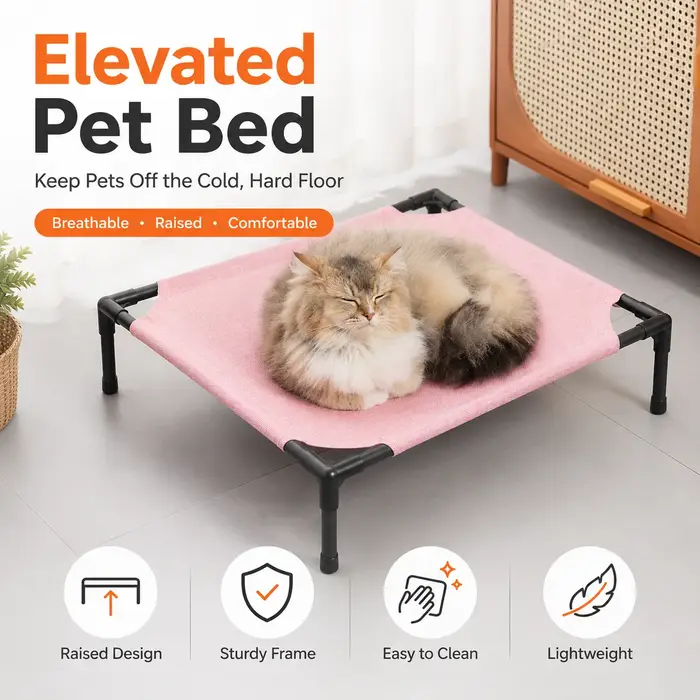 Lit de camping surélevé pour animaux de compagnie