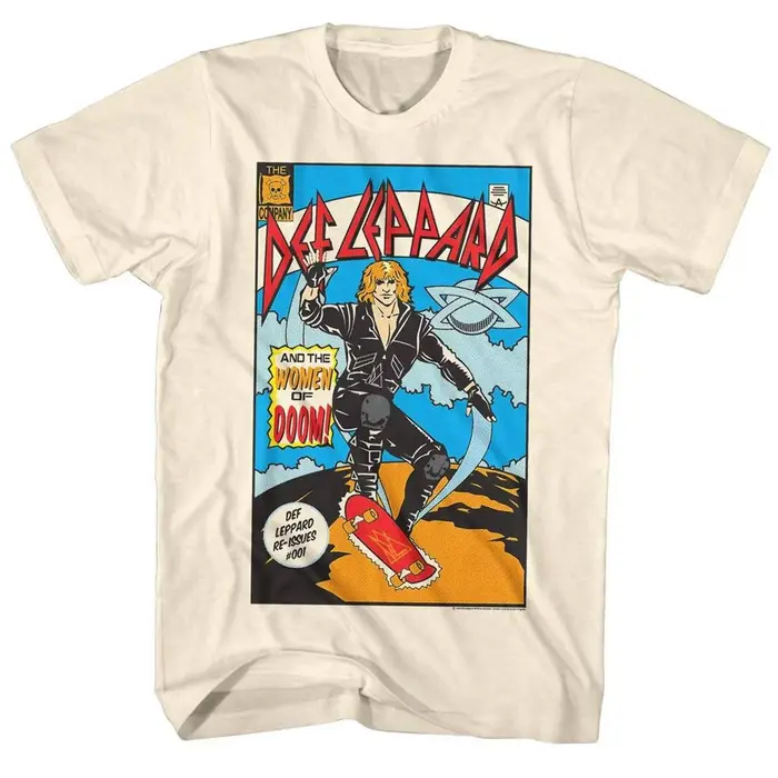 T-shirt Def Leppard Comic Natural pour hommes, vêtements Streetwear, vêtements de luxe pour hommes