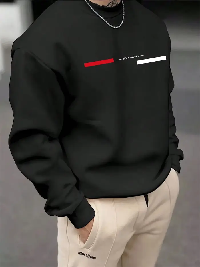 Sweat-shirt à manches longues à col rond pour homme, tendance automne-hiver, décontracté, ample, imp
