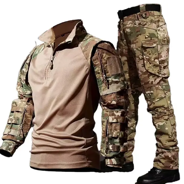 Combinaison tactique chasse imperméable résistante sweat-shirt + pantalon cargo multi-poches tenue militaire