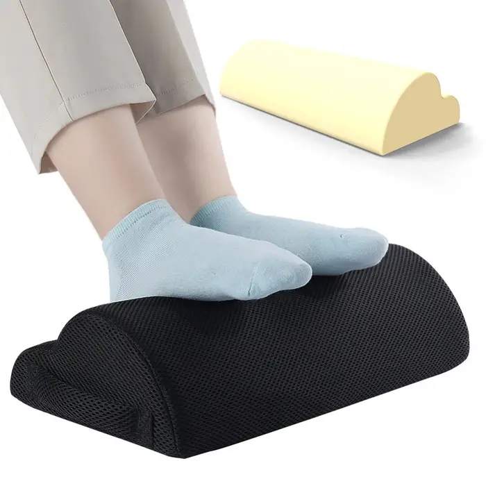 Tabouret de pied de bureau en mousse à mémoire de forme, 1 pièce, repose-pieds sous le bureau, oreil