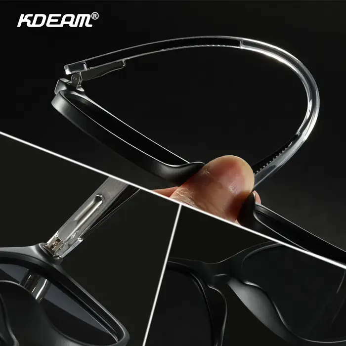 KDEAM-Lunettes de soleil avec verres polarisés pour homme, monture carrée en matériau TR90, charnièr