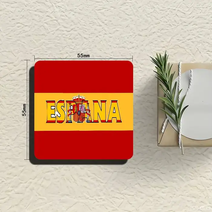 Aimant de réfrigérateur avec drapeau d'Espagne, autocollants magnétiques créatifs personnalisés avec