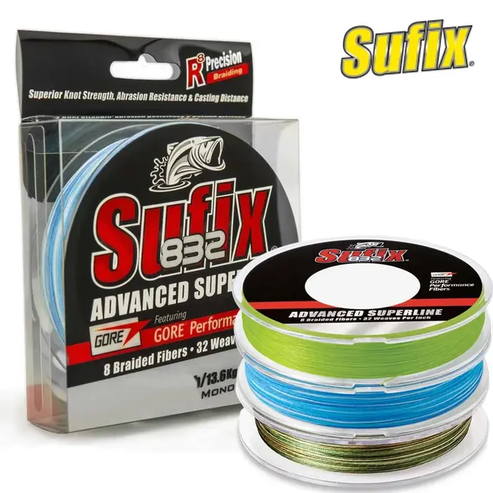 Sufix-Ligne de pêche multifilament tressée 832 PE Power Linha, longueur: 120m/250m, diamètre: 0.1mm-