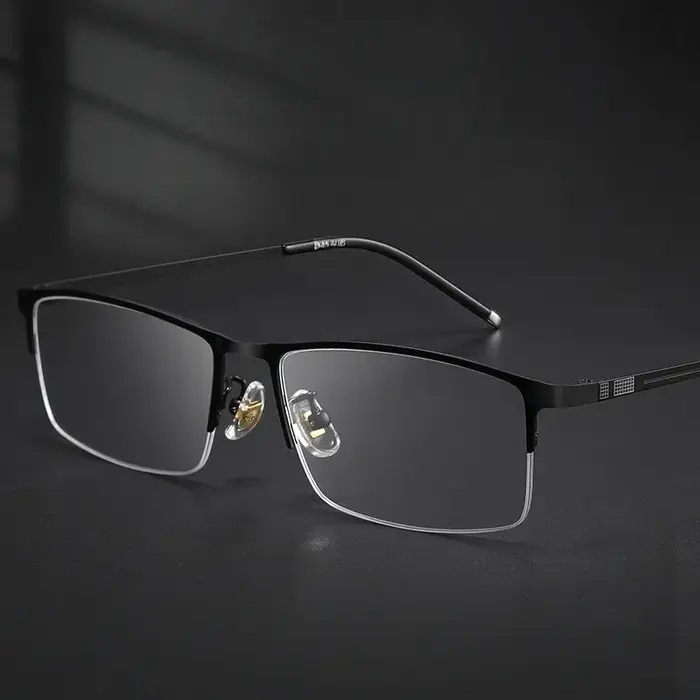 Monture de lunettes pour homme en alliage de titane moderne, semi-sans monture, ultra-légère, lunett